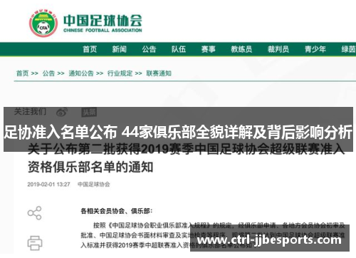 足协准入名单公布 44家俱乐部全貌详解及背后影响分析 足协准入名单公布 44家俱乐部全貌详解及背后影响分析